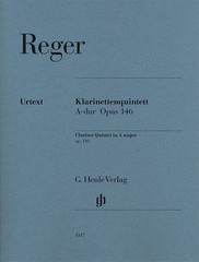 Reger Clarinet Quintet in A Major Op 146 Parts Sheet Music Henle Urtext Book