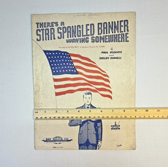 Vintage 1940s Sheet Music Star Spangled Banner Waving Somewhere B-9000