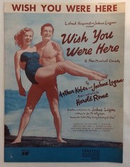 1952 Sheet Music Musical- « Wish You Were Here” by Harold Rome Summer Beach Theme