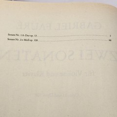 Faure Sheet Music Book Edition Peters Nr. 9891 Violinsonaten Opus 13 Opus 108