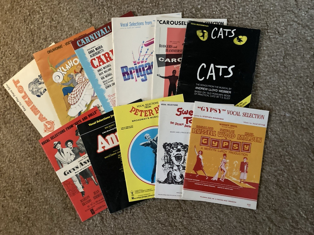 Vtg. Broadway Musicals Vocal Selections Books Lot of 11 Lightly Used