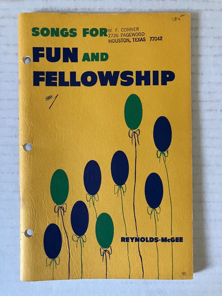 Reynolds-McGee Songs for Fun and Fellowship #1 Songbook 1959 Broadman Press PB