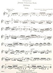 Arioso by Johann Sébastien Bach for Violin OR Cello and Piano