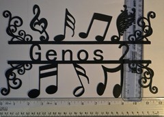 Genos2 Black Metal Wall Art Indoor Sign