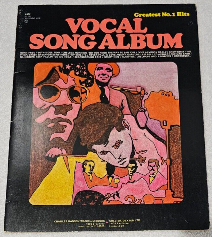 Vocal Song album Greatest No.1 Hits Book Sheet Music 1969 Vintage Song Book VGC