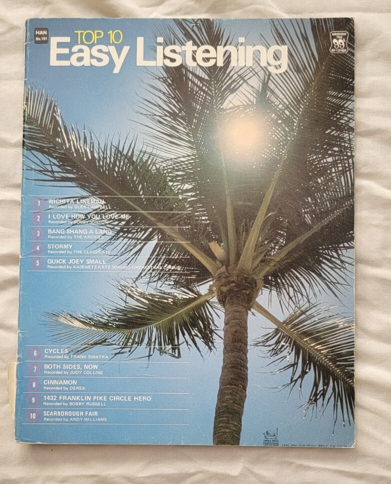 TOP 10 EASY LISTENING Songbook Sheet Music Pop Rock Piano Organ 1960&rsquo;s Songs