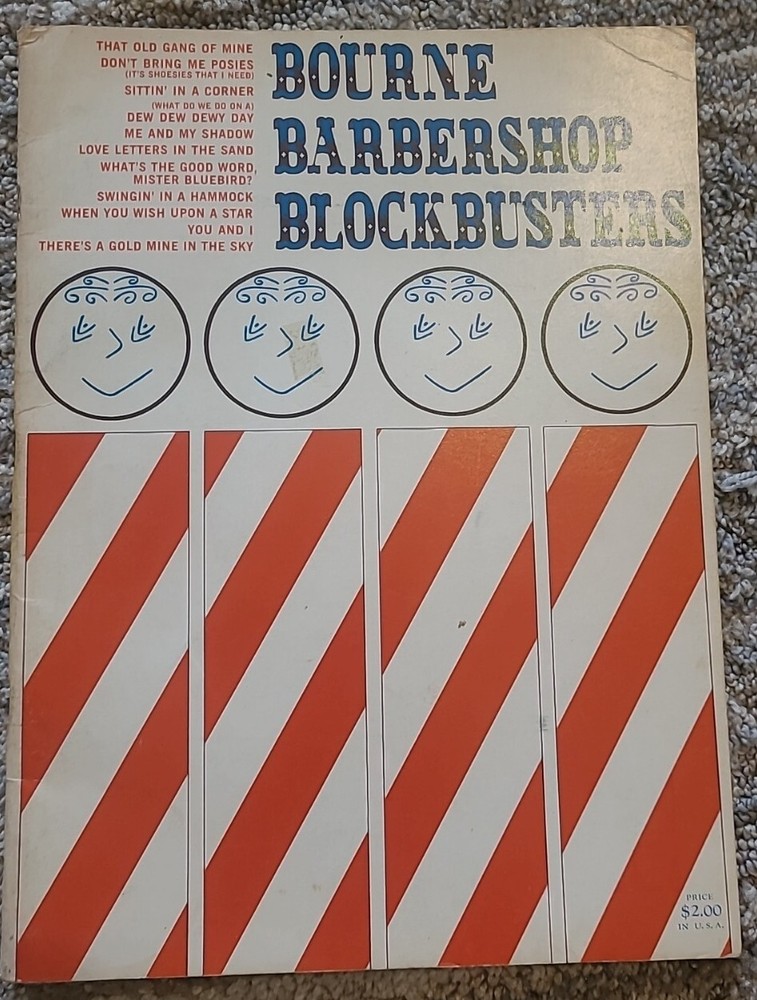 Bourne Barbershop Blockbusters~Bourne Co~1970~Quartet~Songs Sheet Music~