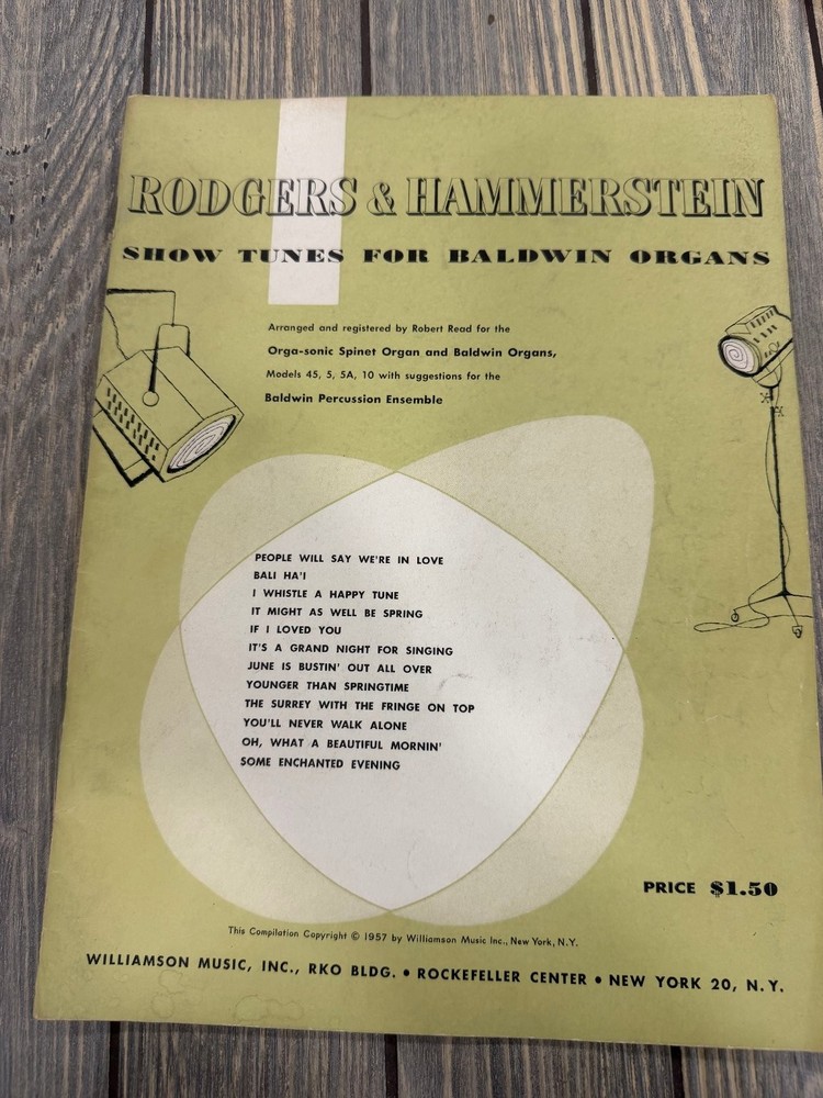 Rodgers & Hammerstein Show Tunes Baldwin Organ Songbook 1957