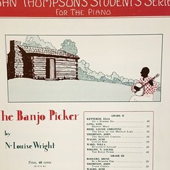 Vintage 1936 The Banjo Picker Piano Sheet Music by N Louise Wright