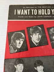 Vintage 1963 I Want To Hold Your Hand BEATLES SHEET MUSIC Duchess Guitar Piano