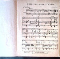 There&rsquo;s Yes Yes In Your Eyes Sheet Music 1914 Jos H Santley Cliff Friend Pop
