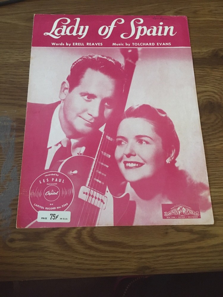 Vintage Sheet Music – Lady of Spain, Les Paul and Mary ford 1954
