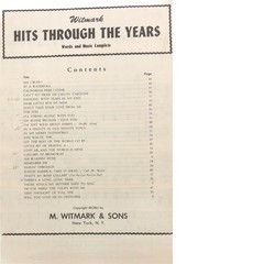 Vintage 1951 WITMARK Hits Through The Years sheet music Piano Vocal Guitar Banjo