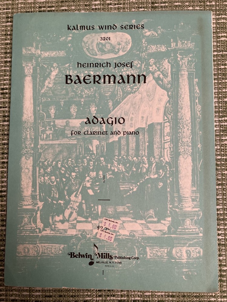 Adagio for Clarinet and Piano by H. Baermann – Clarinet Sheet Music