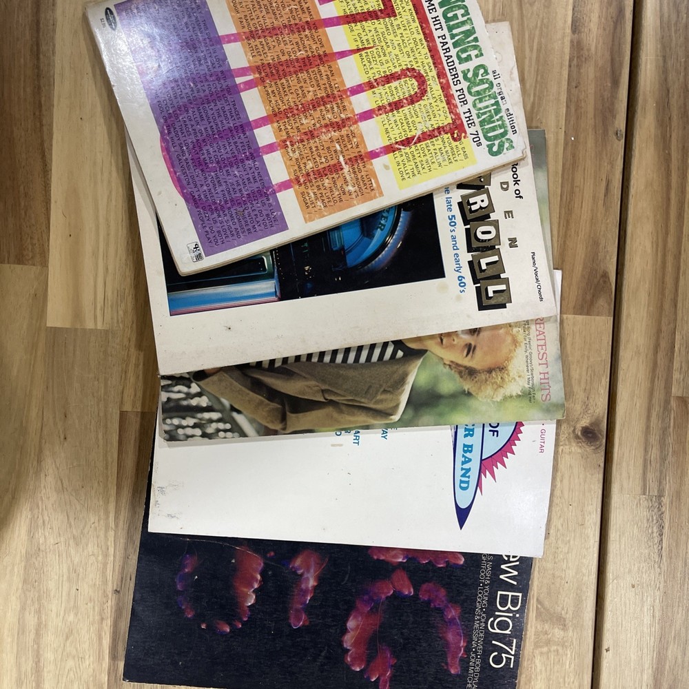 Vintage Sheet Music Book Lot Rock Pop Piano Vocal Guitar 70s 80s Songbooks