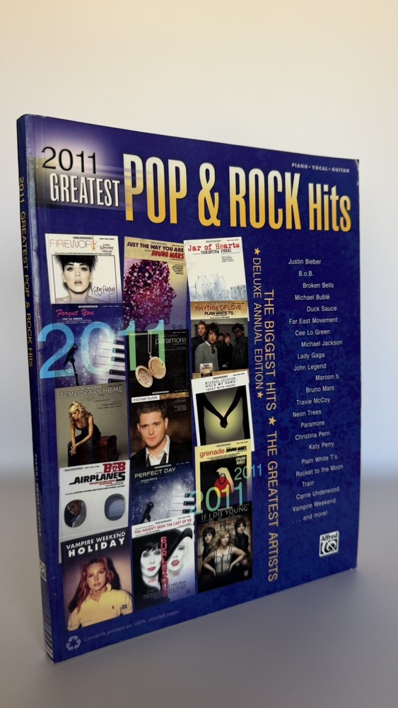 2011 Greatest Pop Rock Hits Piano Vocal Guitar Songbook Sheet Music Alfred