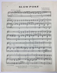 Slow Poke Piano Sheet Music By Pee Wee King Redd Stewart Chilton Price 1951