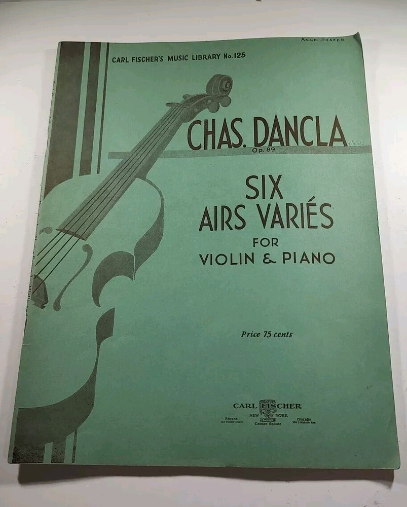 Chas Dancla Six Airs for Violin and Piano Op 89 Carl Fisher Music