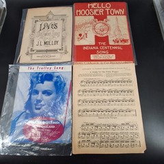 Vintage Antique Sheet Music Lot 11 Songs Piano Vocal Old Indiana Fairyland Love