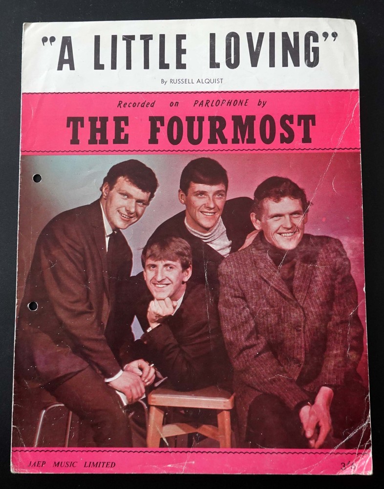A LITTLE LOVING Original Sheet Music, Recorded by The Fourmost, Published 1964