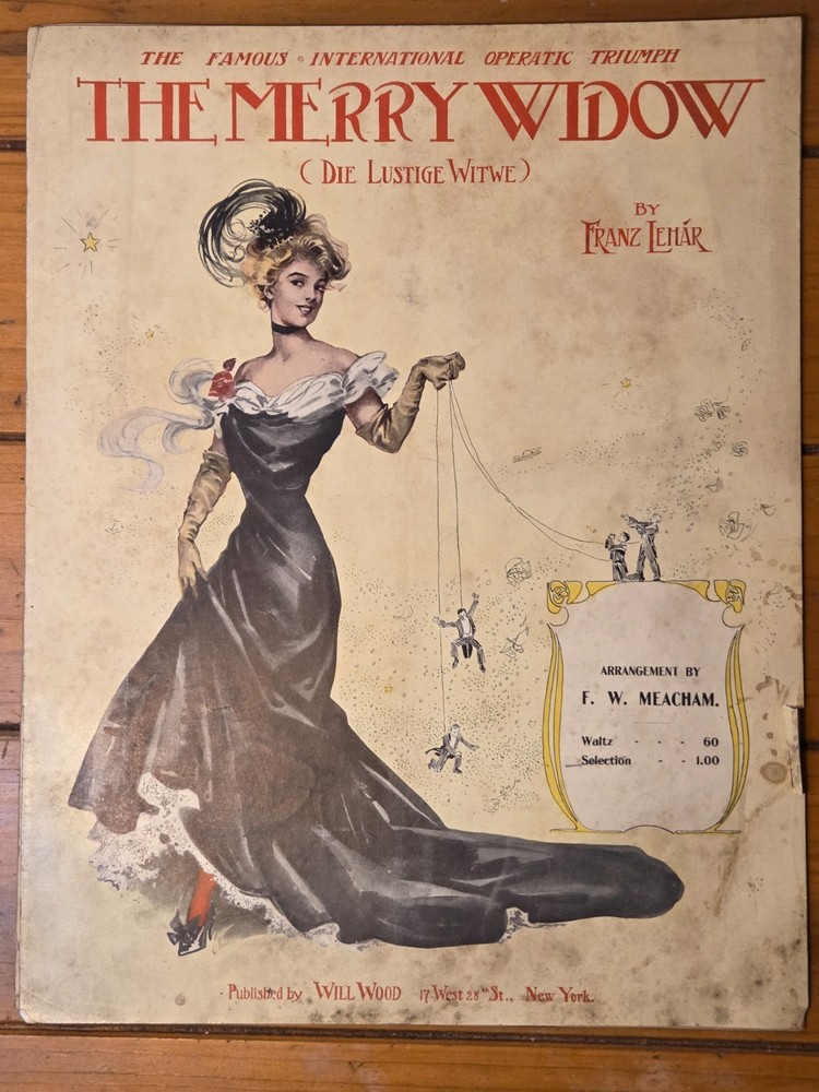 Vintage Merry Widow Waltz Sheet Franz Lehar F. W. Meacham