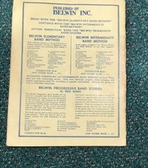 BELWIN 1945 Bb CLARINET ELEMENTARY BAND METHOD by FRED WEBER