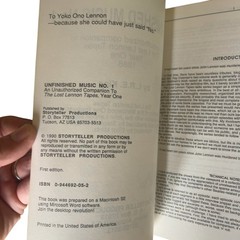 Unfinished Music No.1 LRE King Paperback First Edition 1990 Music Book