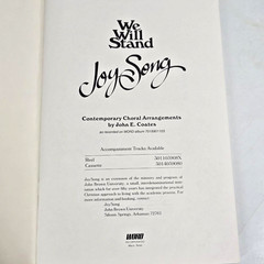 We Will Stand Joy Song Choral Book SATB Piano Coates Word &rsquo;84 Christian Songbook
