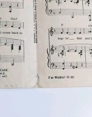 Fats Domino I&rsquo;m Walkin&rsquo; Sheet Music 1957 Imperial Records Vintage
