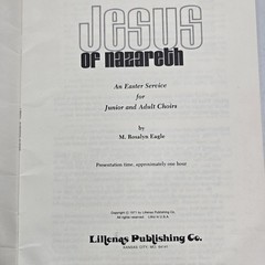 Jesus Of Nazareth Easter Service Choir Book Lillenas Sheet Music Cantata 1971