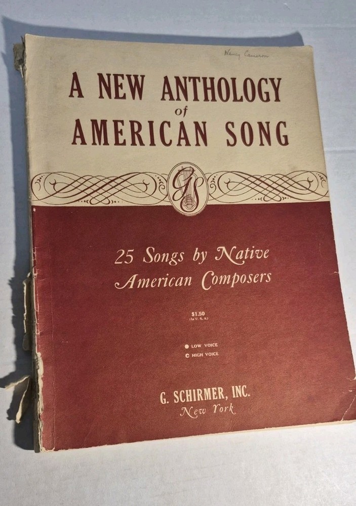 Vintage 1942 A New Anthology of American Song Sheet Music G Schirmer Low Voice