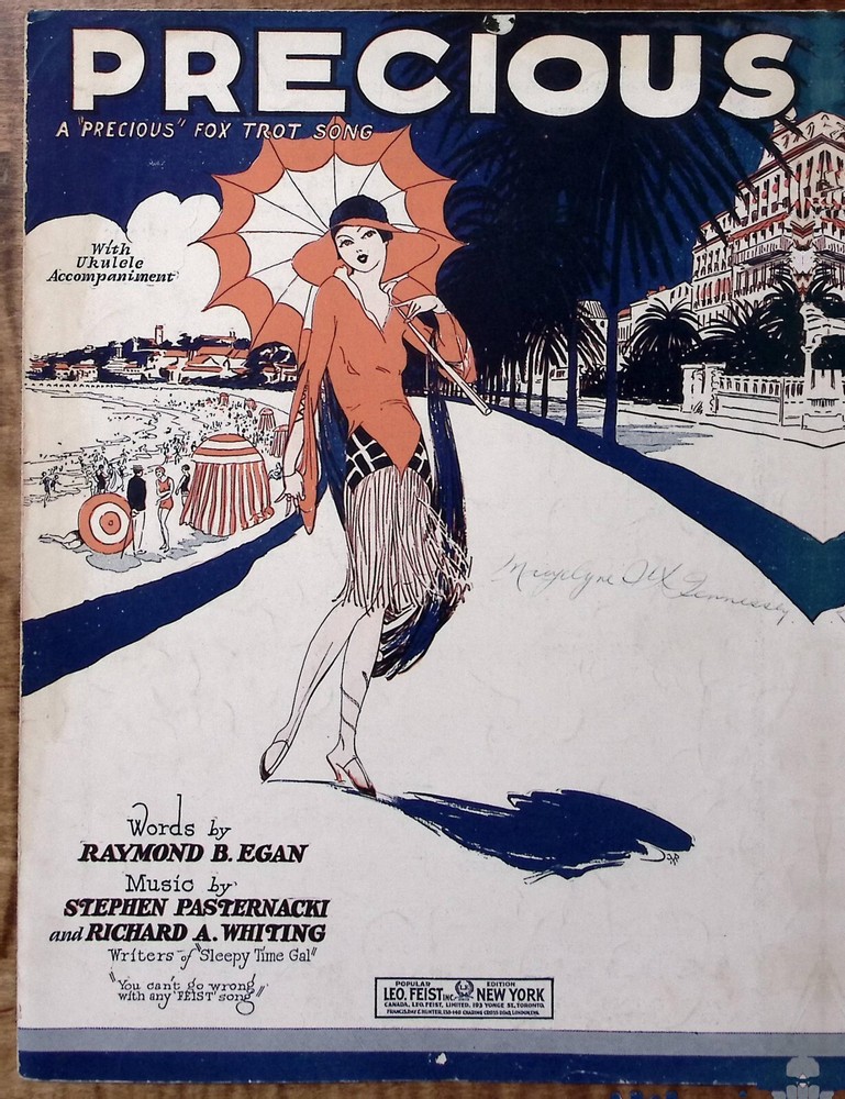 1926 PRECIOUS FOX TROT SONG UKULELE RAYMOND B EGAN LEO FEIST SHEET MUSIC Z3000