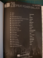 VH1 20 Great Power Ballads Piano Sheet Music Guitar Chords Lyrics Book