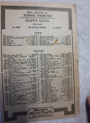 « HAPPY DAYS » Vintage 1924 Piano Sheet Music Choir School Choruses,T.Pressor co