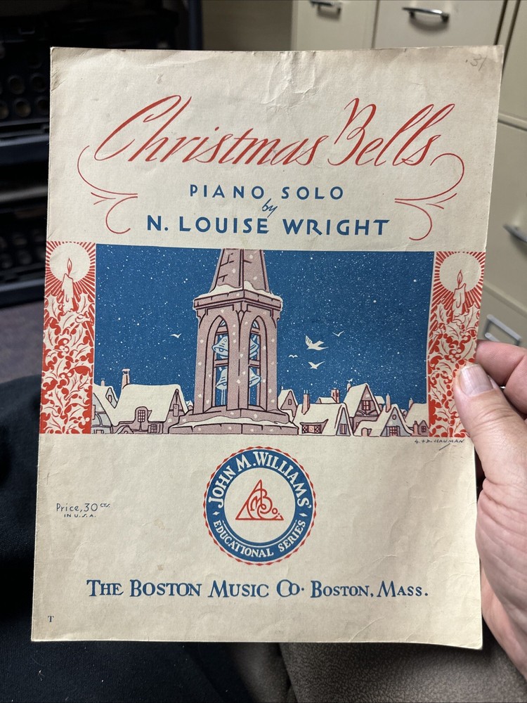 1940 sheet music CHRISTMAS BELLS by N. Louise Wright