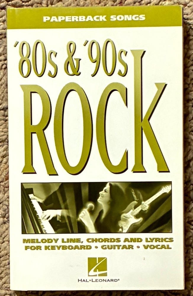 80s & 90s Rock Songs Lyrics & Chords Keyboard Sheet Music 4×6 pb book 255-pages!