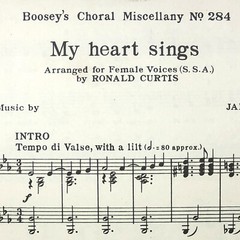 Vintage 1954 My Heart Signs Ronald Curtis Sheet Music Female Voices J. Willard