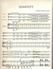 Brahms – Piano Quartet no 3 in C Minor Op. 60, for Piano, Violin, Viola & Cello