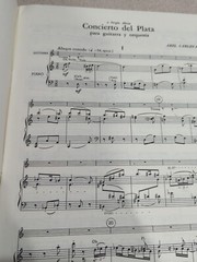 Carlevaro Concierto Del Plata For Classical Guitar And Orchestra 70 Pages Book