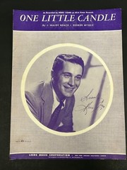 One Little Candle Vintage Sheet Music Maloy Roach George Mysel 1952 Perry Como