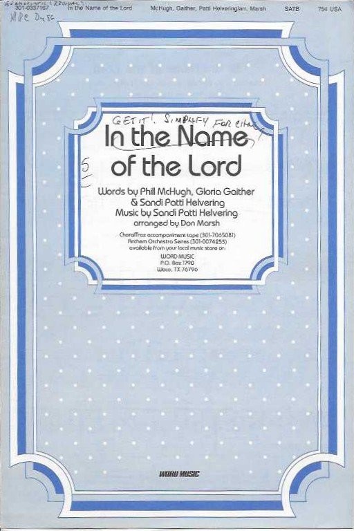 In the Name of the Lord Sheet Music SATB McHugh Gaither Helvering