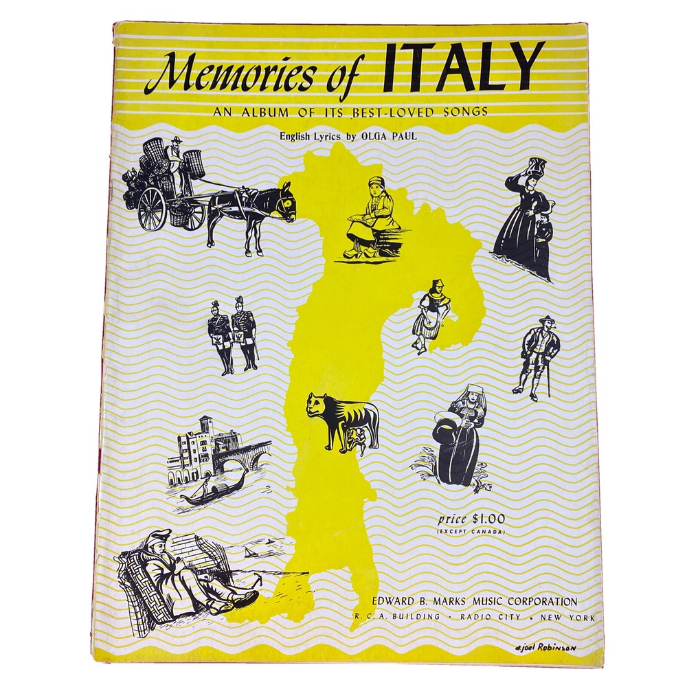 Vintage Memories of Italy Best Loved Songs Book