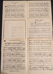 1940&rsquo;s 1950&Prime;s Vintage Lot of 5 Sheet Lyrics Words Music