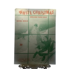Vintage Irving Berlin White Christmas Simplified Piano Solo Sheet Music 1943 USA