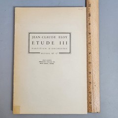 Jean-Claude Eloy – Etude III for Orchestra – Score and Parts