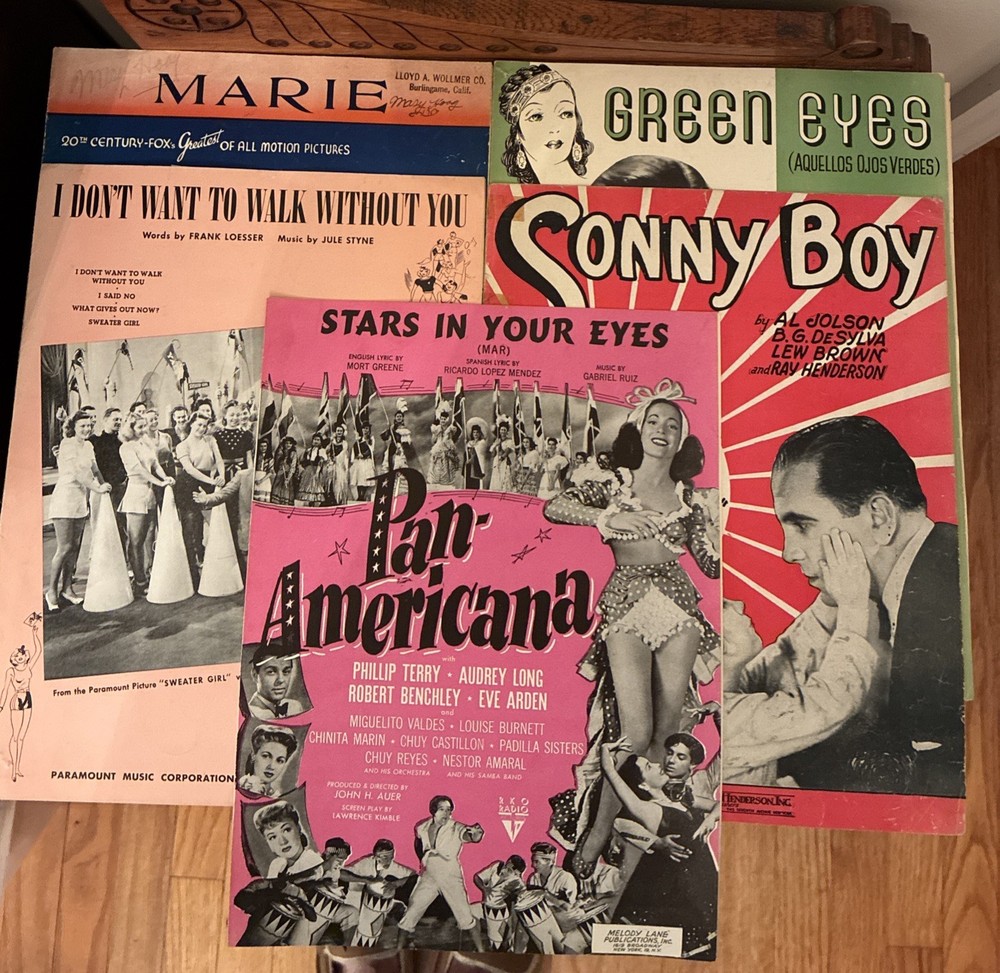 Vintage Antique Mixed Lot of 5 Sheet Music 1930’s-40’s Various Artists Genres #I