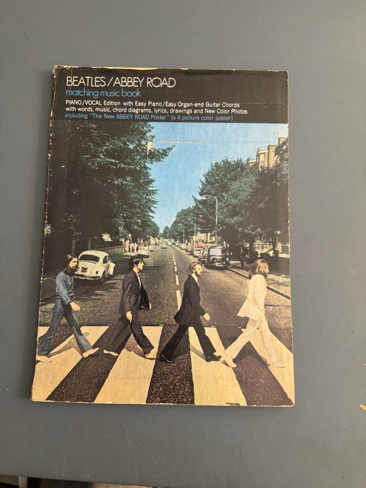The Beatles – Abbey Road Matching Music Book 1969 poster still attached CHECK!
