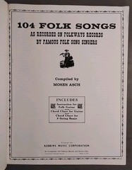 104 Folk Songs on Folkways Records Robbins Music Corporation 1964 Vintage