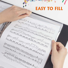Sheet Music Folder, Letter Size Music Binder, 80 Pages Capacity, Writable Choir