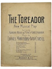 1901 Sheet Music THE TOREADOR New Musical Play Lionel Monckton & Ivan Caryll